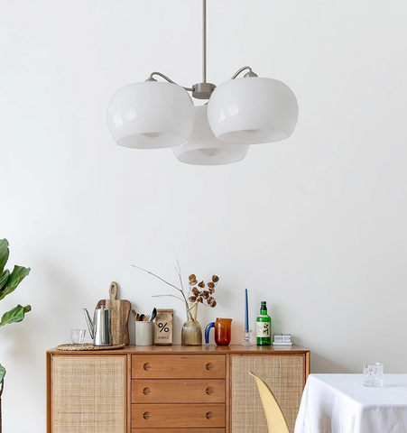 Nickel Glass Persimmon Chandelier