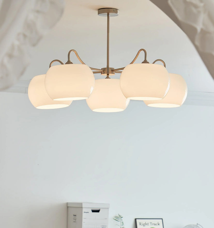 Nickel Glass Persimmon Chandelier