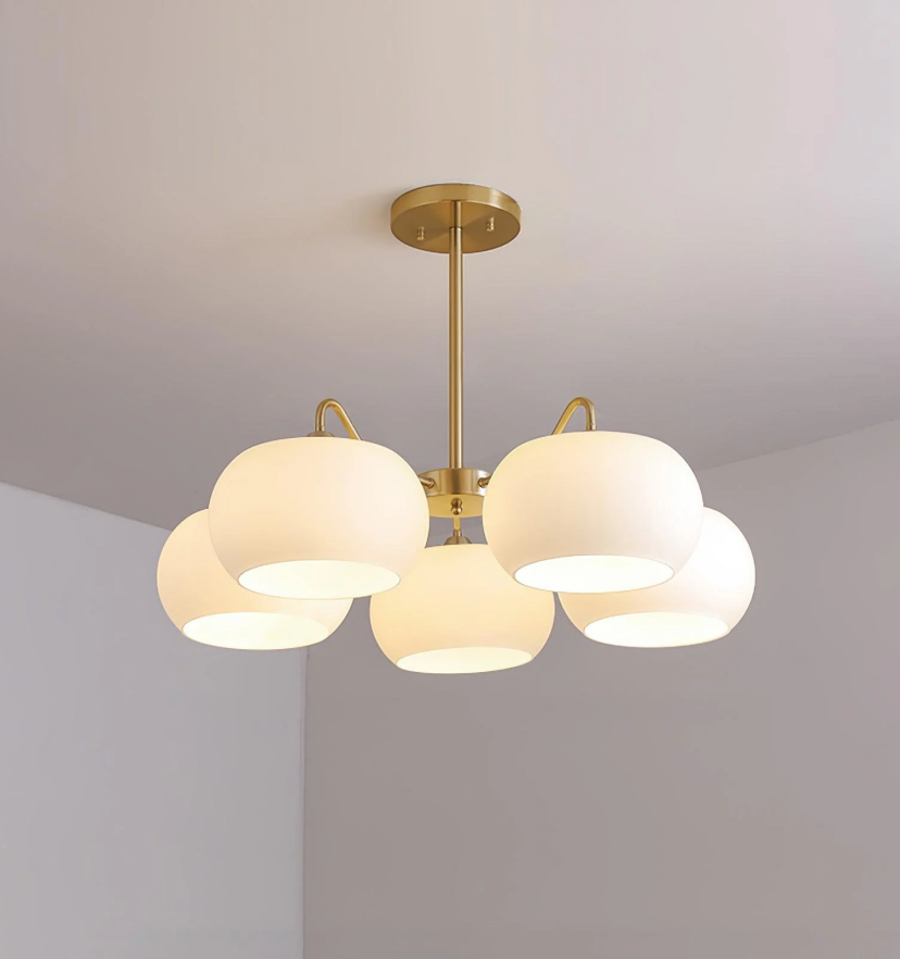 Nickel Glass Persimmon Chandelier
