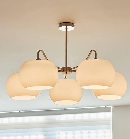 Nickel Glass Persimmon Chandelier