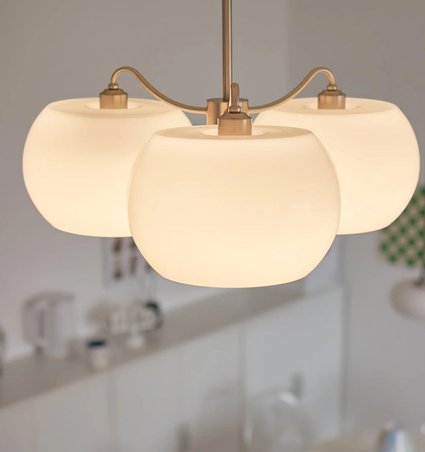 Nickel Glass Persimmon Chandelier