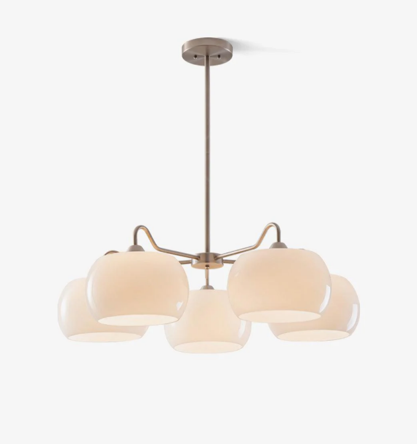 Nickel Glass Persimmon Chandelier