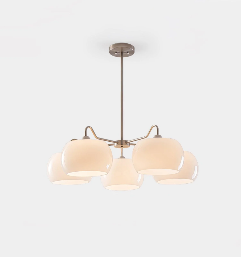 Nickel Glass Persimmon Chandelier
