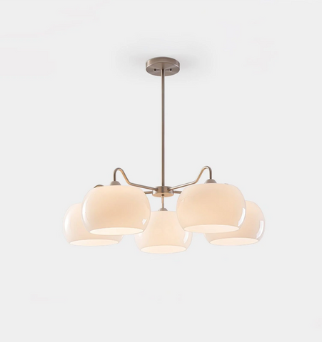 Nickel Glass Persimmon Chandelier