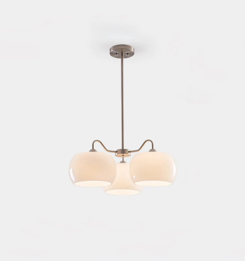 Nickel Glass Persimmon Chandelier