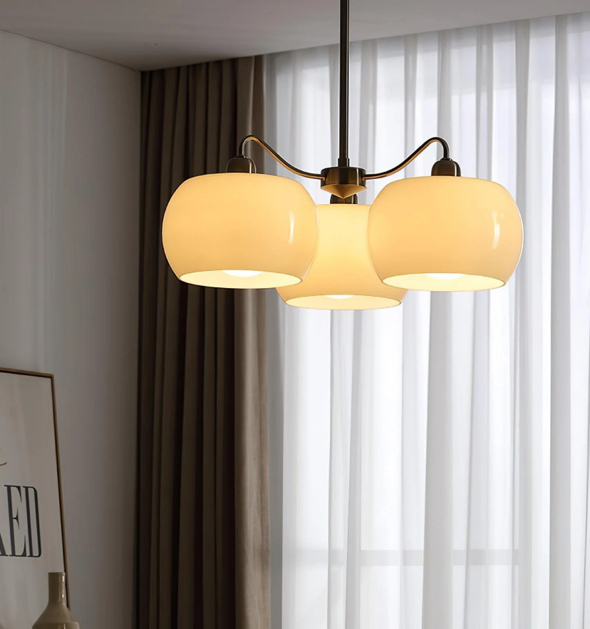 Nickel Glass Persimmon Chandelier