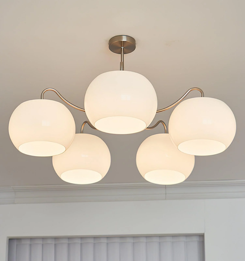 Nickel Glass Persimmon Chandelier