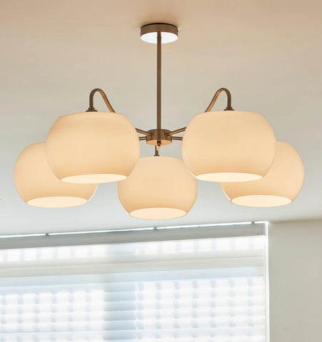 Nickel Glass Persimmon Chandelier