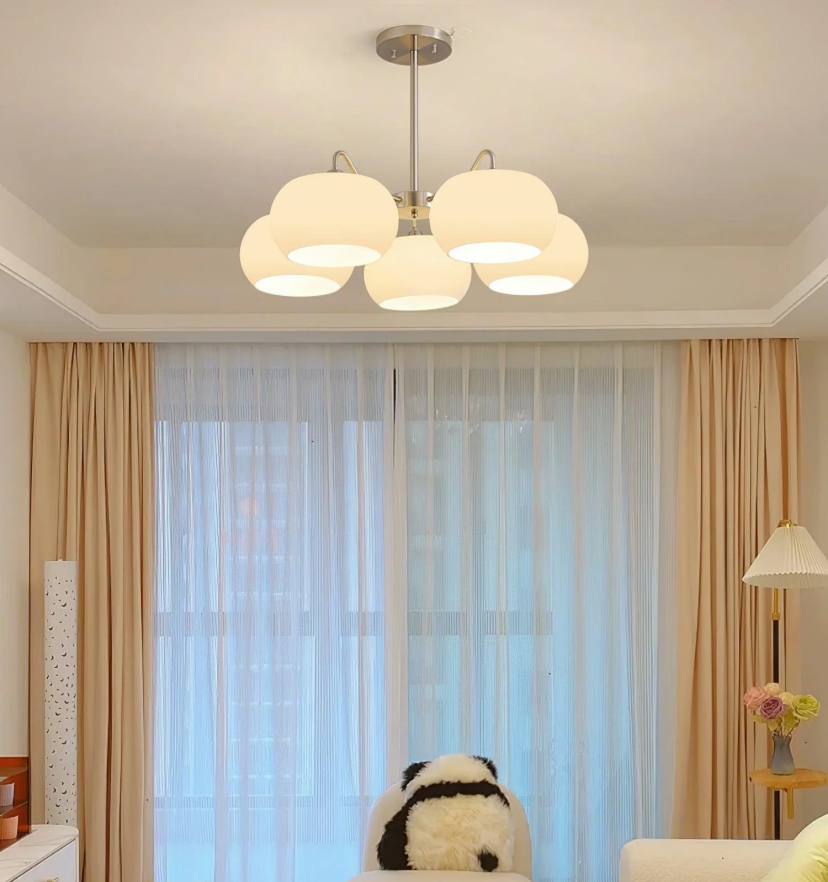 Nickel Glass Persimmon Chandelier