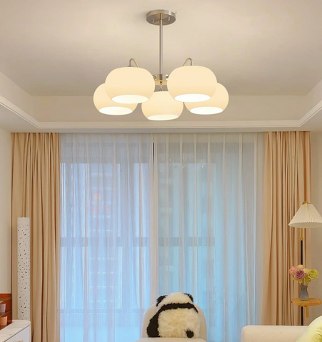 Nickel Glass Persimmon Chandelier