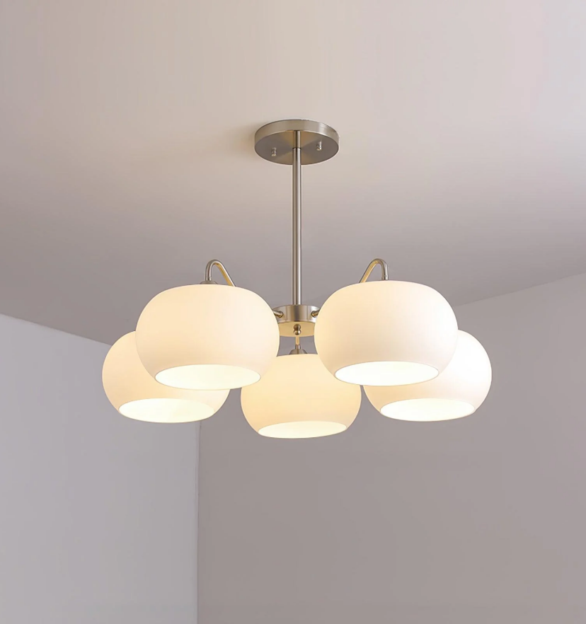 Nickel Glass Persimmon Chandelier