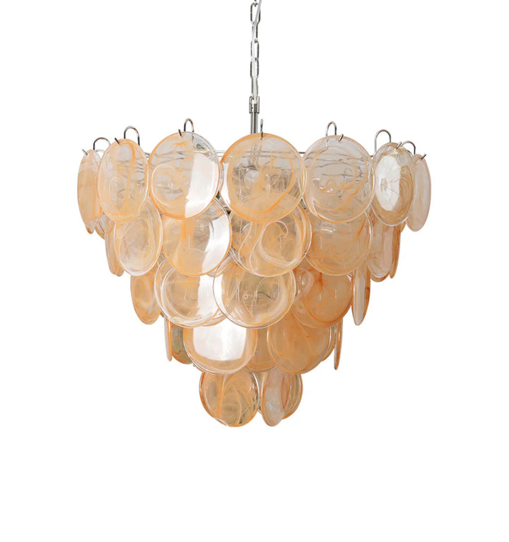 ORANGE MURANO DISC CHANDELIER