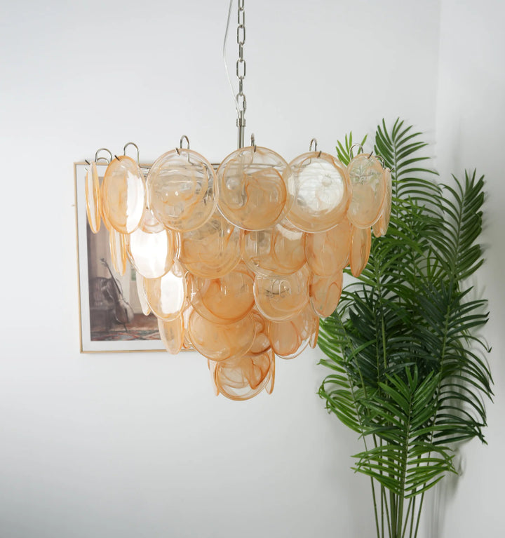 ORANGE MURANO DISC CHANDELIER