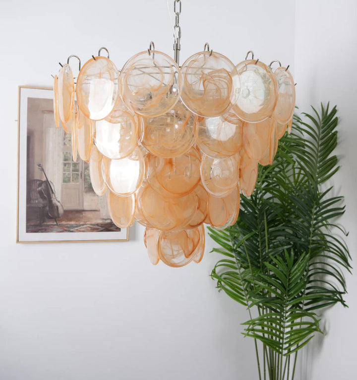 ORANGE MURANO DISC CHANDELIER