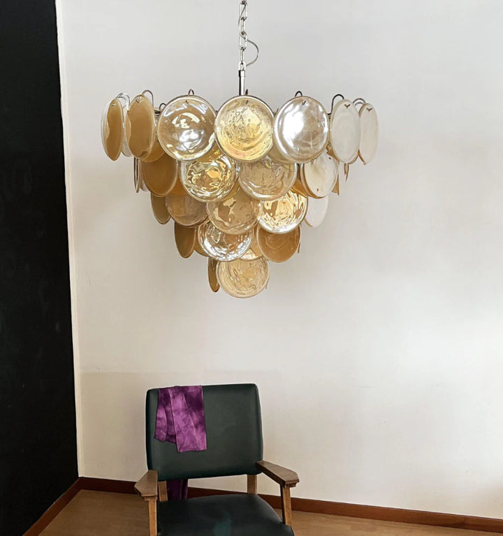 ORANGE MURANO DISC CHANDELIER