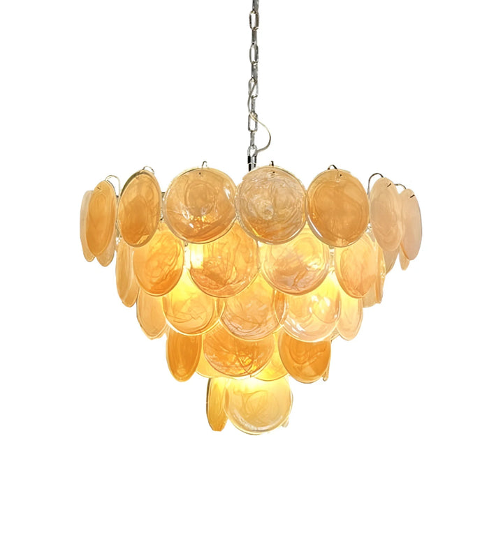 ORANGE MURANO DISC CHANDELIER