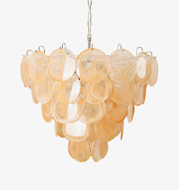 ORANGE MURANO DISC CHANDELIER