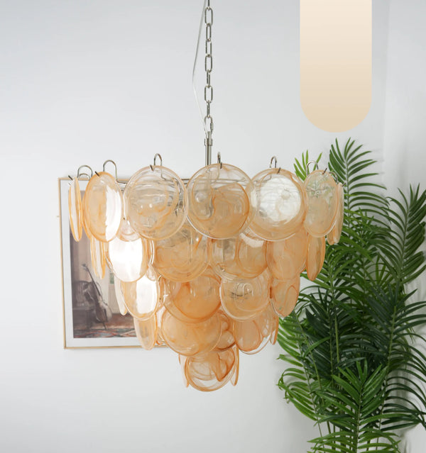 ORANGE MURANO DISC CHANDELIER