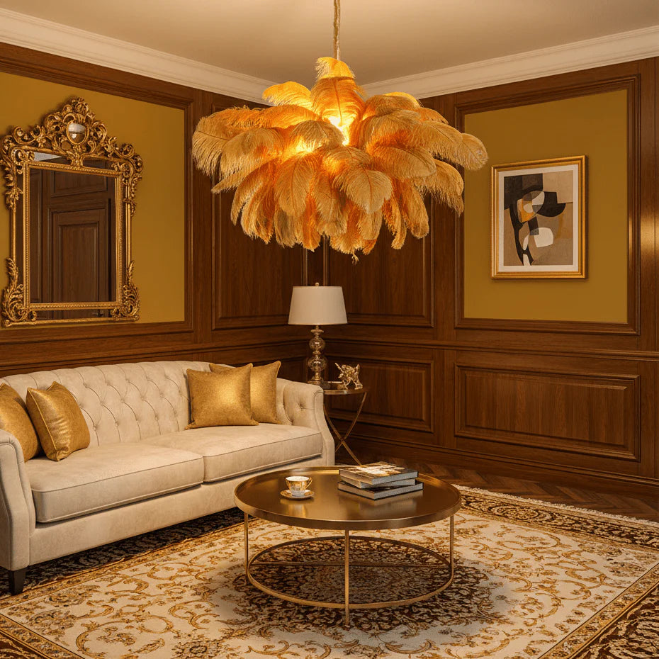 Ostrich Feather Chandelier - Yiarolight