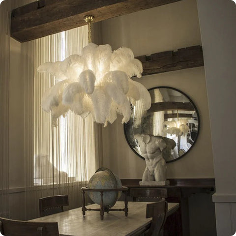Ostrich Feather Chandelier - Yiarolight