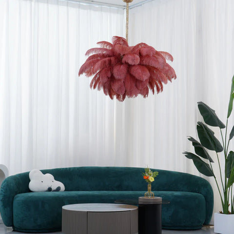 Ostrich Feather Chandelier - Yiarolight