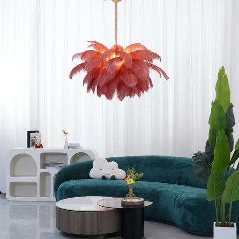 Ostrich Feather Chandelier - Yiarolight