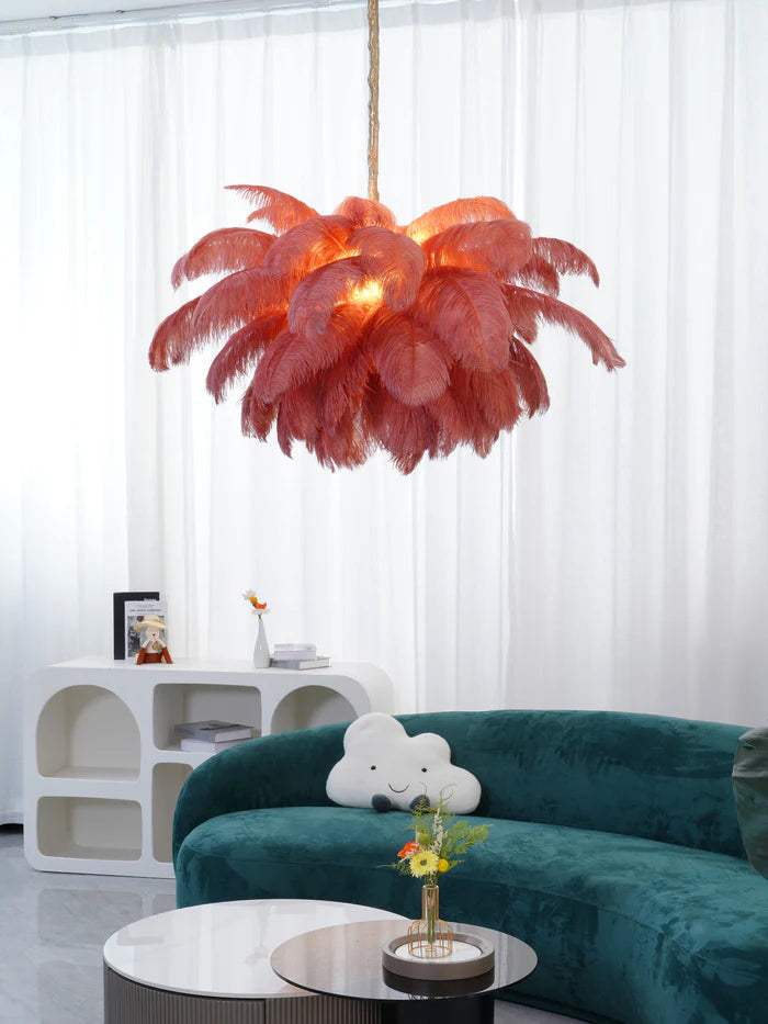 Ostrich Feather Chandelier - Yiarolight