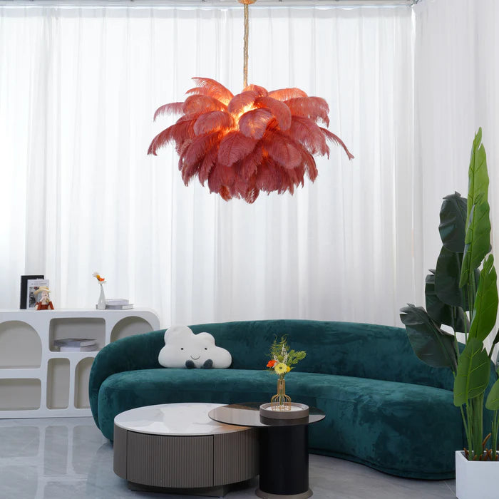 Ostrich Feather Chandelier - Yiarolight
