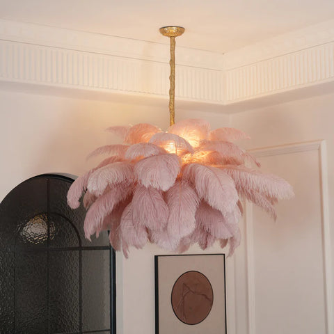Ostrich Feather Chandelier - Yiarolight