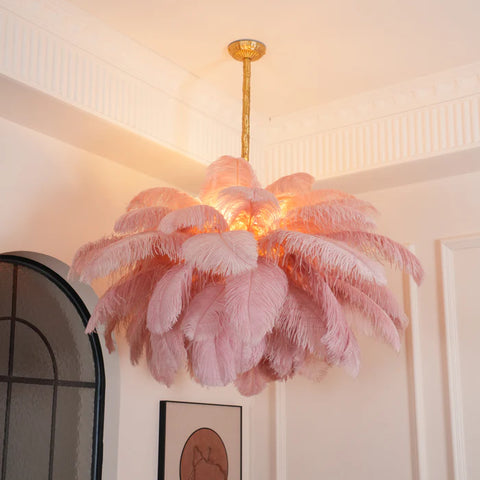 Ostrich Feather Chandelier - Yiarolight