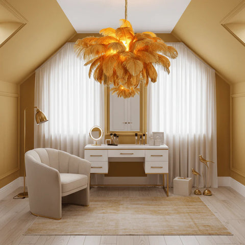 Ostrich Feather Chandelier - Yiarolight