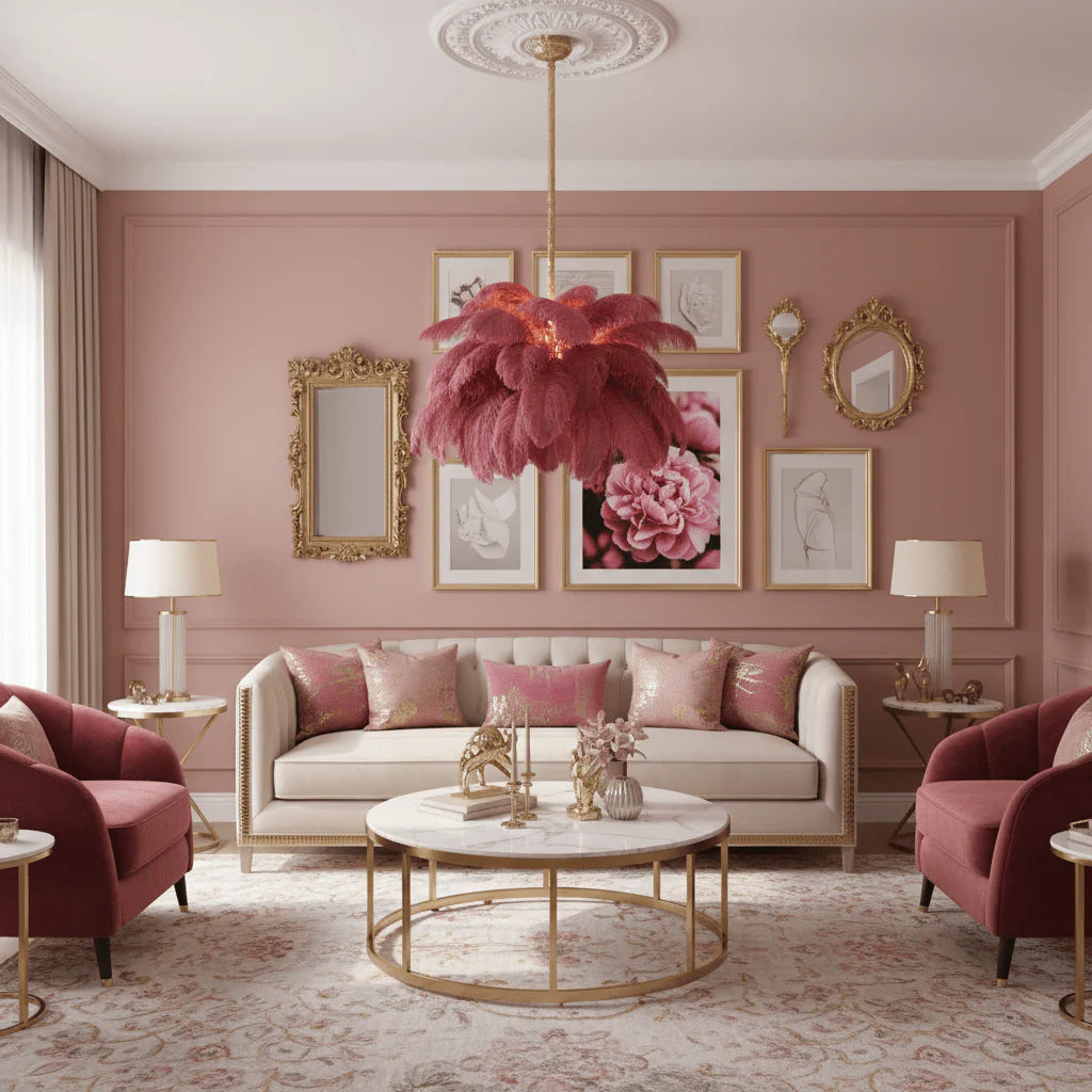 Ostrich Feather Chandelier - Yiarolight