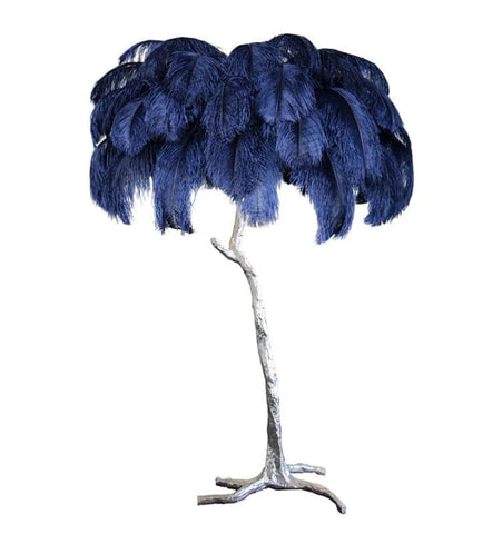 OSTRICH FEATHER BRASS FLOOR LAMP