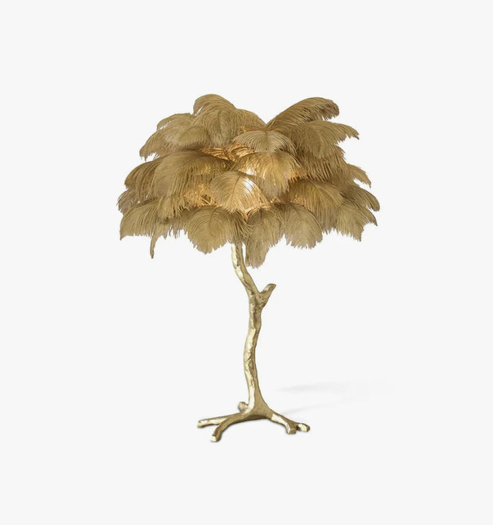 OSTRICH FEATHER TABLE LAMP