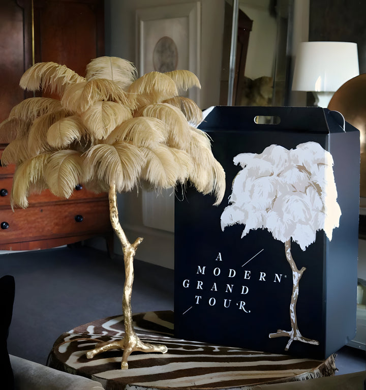 OSTRICH FEATHER TABLE LAMP