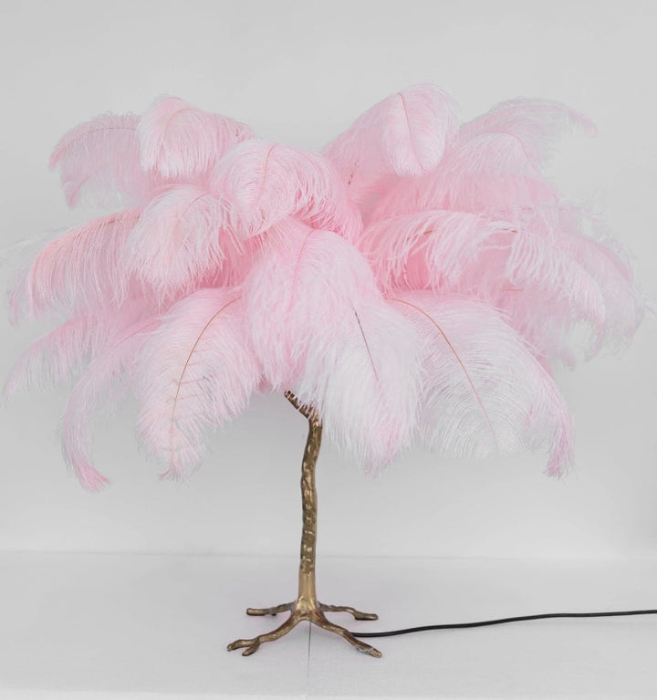 OSTRICH FEATHER TABLE LAMP