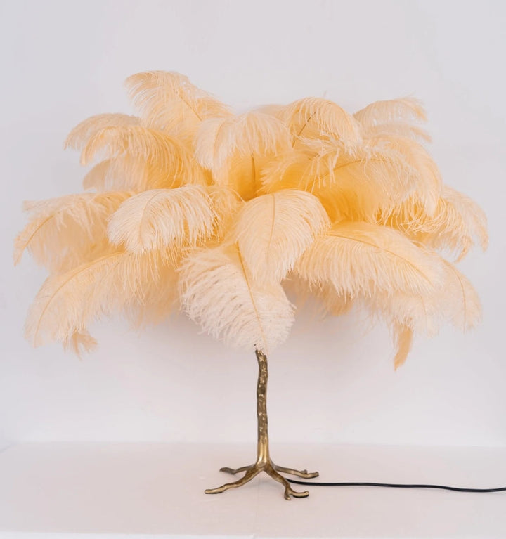 OSTRICH FEATHER TABLE LAMP