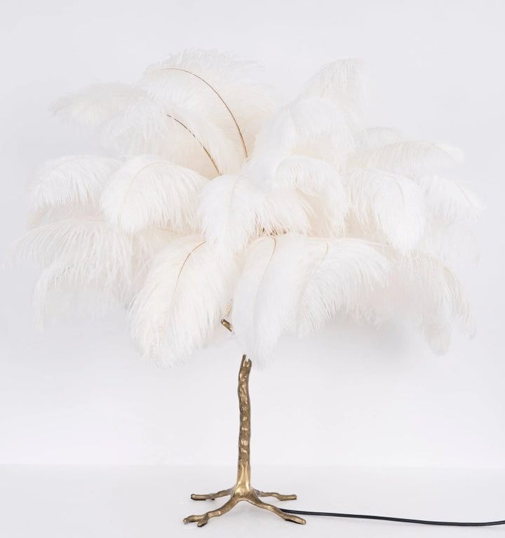 OSTRICH FEATHER TABLE LAMP