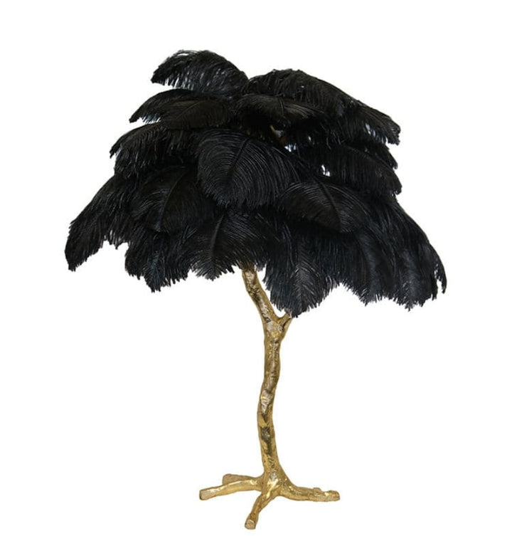 OSTRICH FEATHER TABLE LAMP