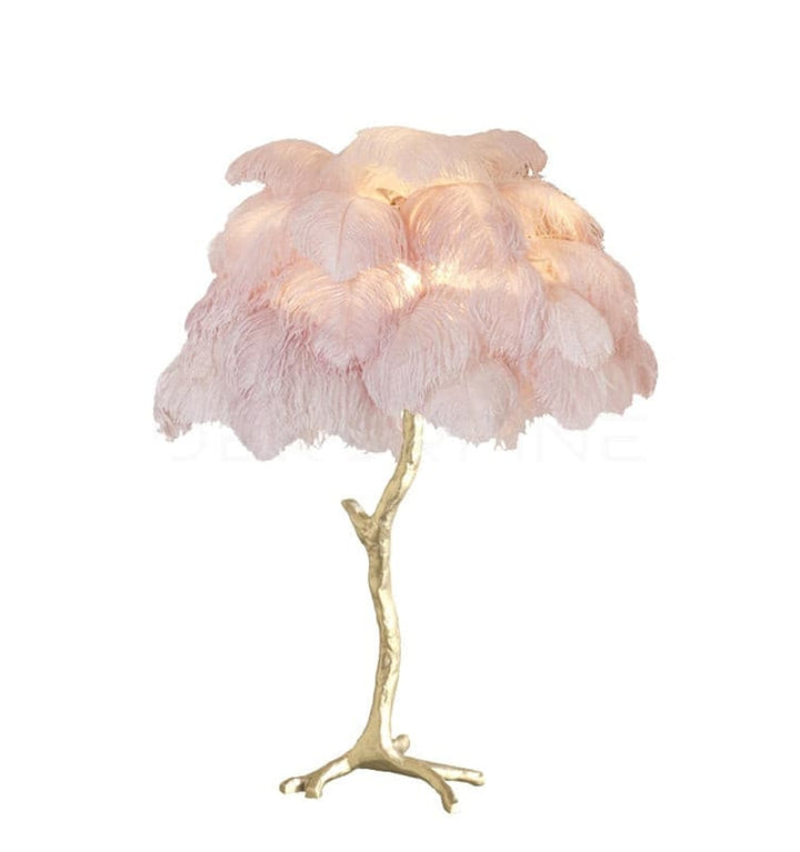 OSTRICH FEATHER TABLE LAMP