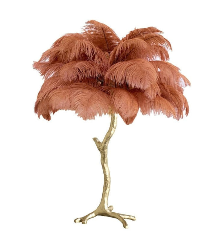 OSTRICH FEATHER TABLE LAMP