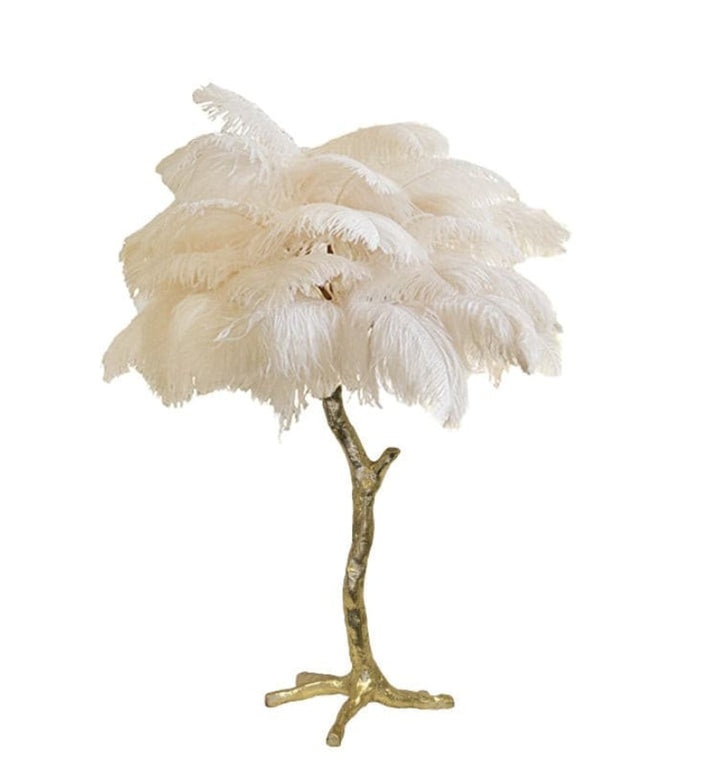 OSTRICH FEATHER TABLE LAMP