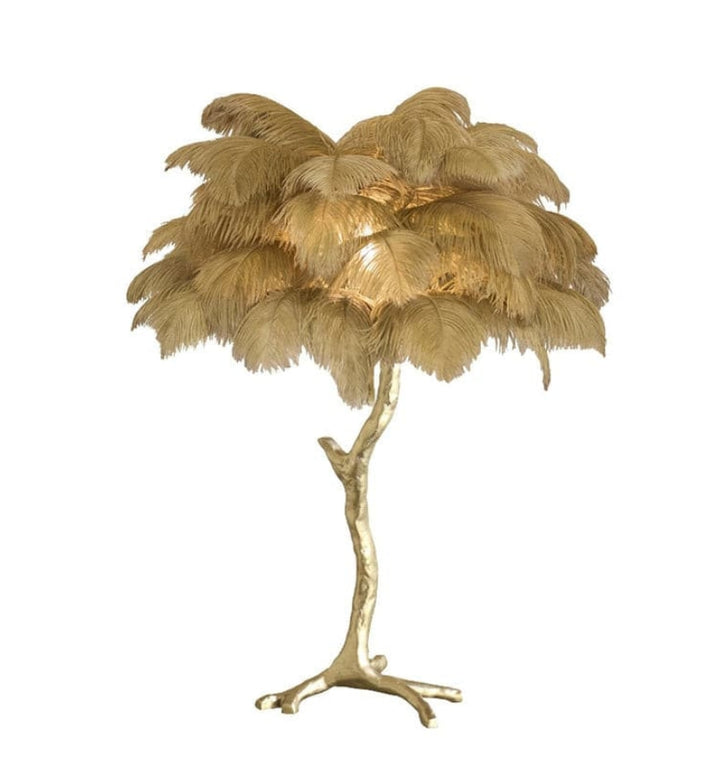 OSTRICH FEATHER TABLE LAMP