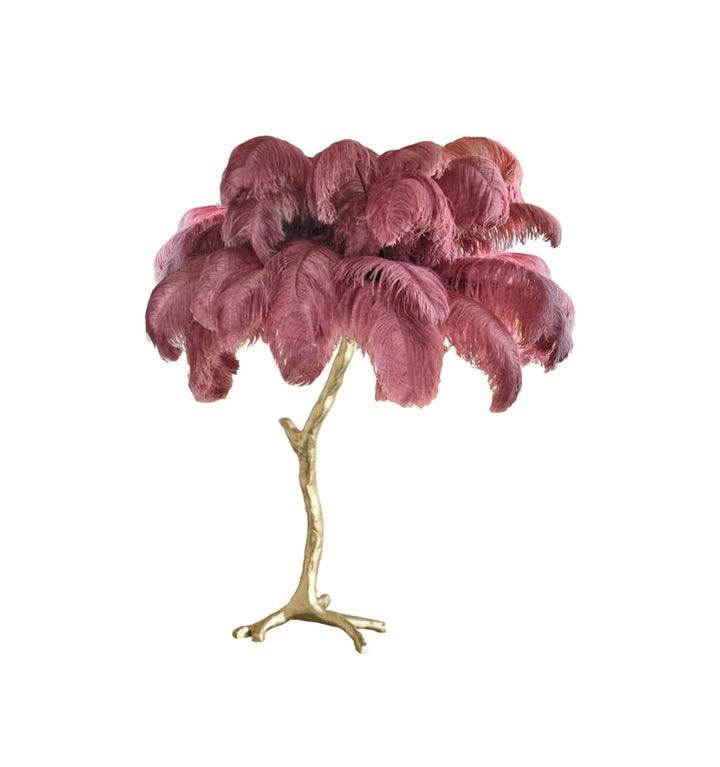 OSTRICH FEATHER TABLE LAMP