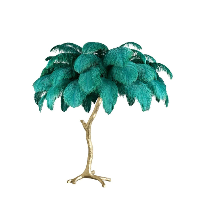 OSTRICH FEATHER TABLE LAMP