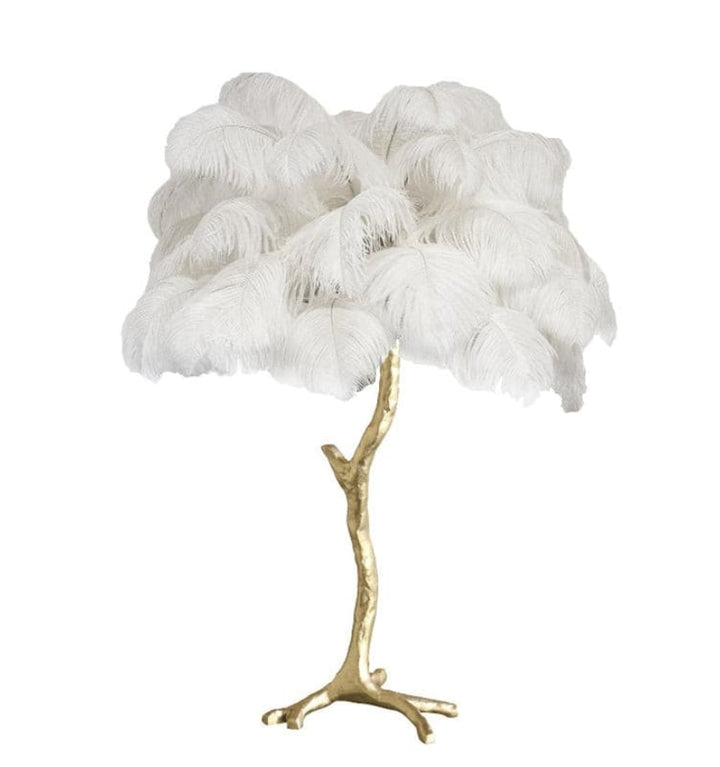 OSTRICH FEATHER TABLE LAMP