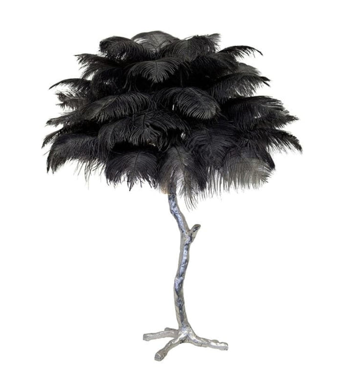 OSTRICH FEATHER TABLE LAMP