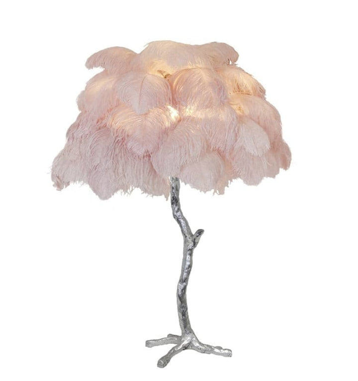 OSTRICH FEATHER TABLE LAMP