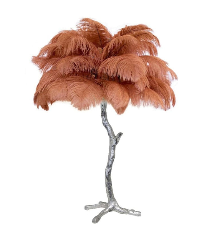 OSTRICH FEATHER TABLE LAMP