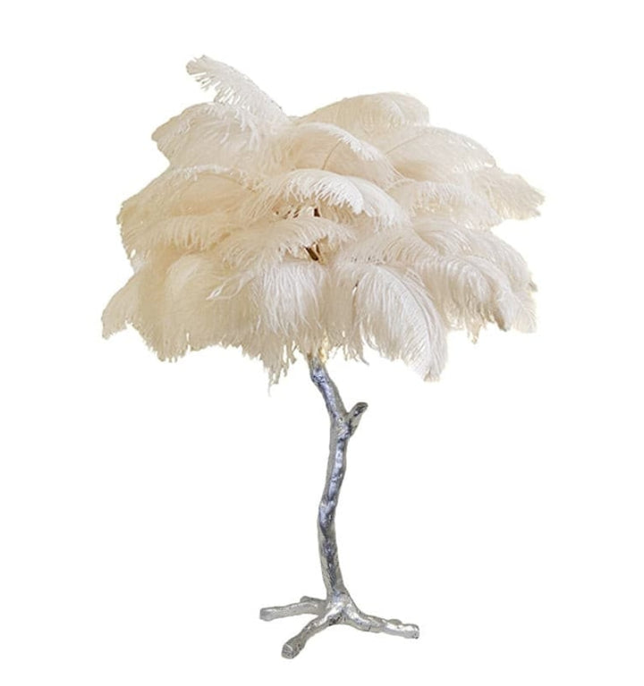 OSTRICH FEATHER TABLE LAMP